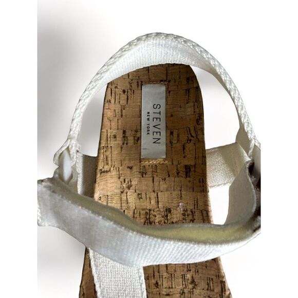 STEVEN by Steve Madden Women's Strap Belmar White Cork Flat Sandal Size 9 - Picture 5 of 8